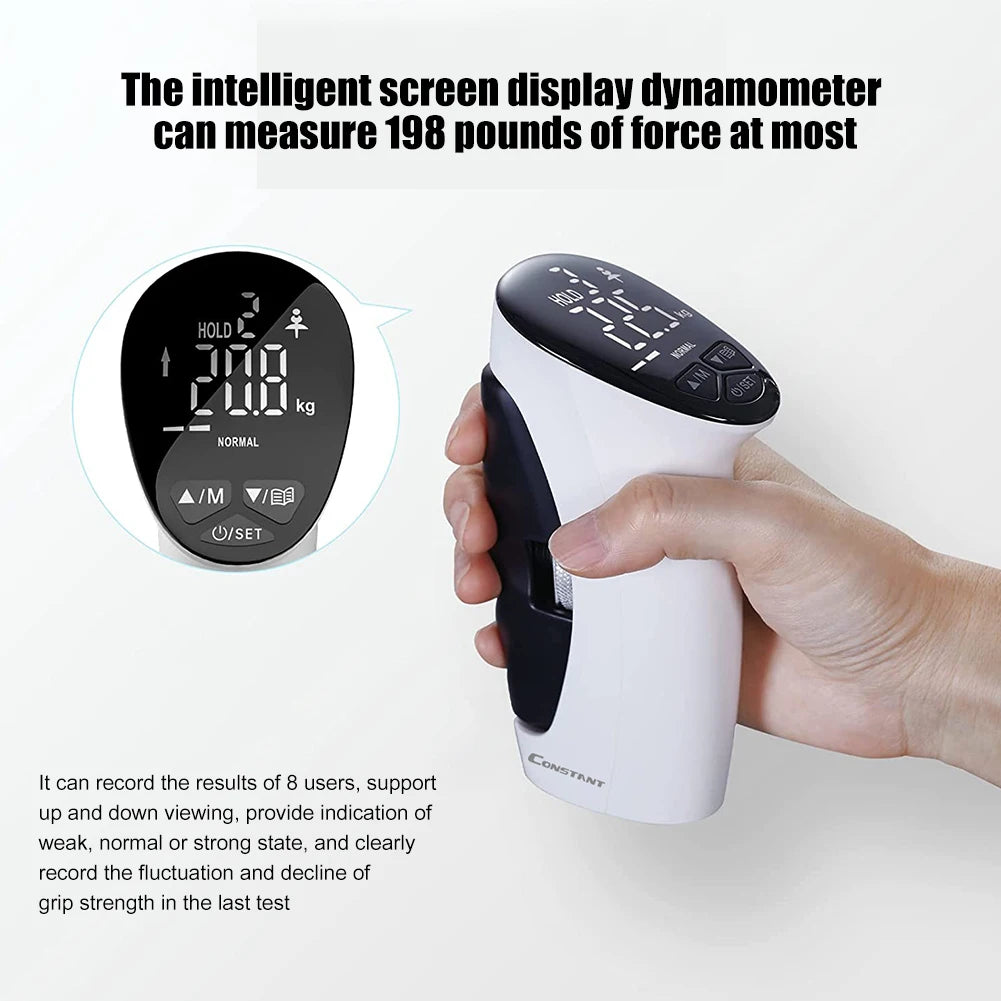 Electronic Grip Strength Trainer with Auto-Capturing LED Display for Injury Recovery