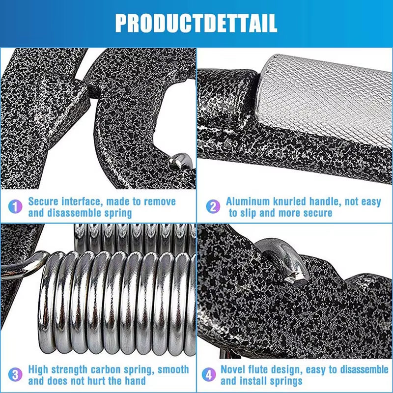 Adjustable Professional Hand Grip Strengthener (200Lbs-1200Lbs) - No-Slip Metal Heavy-Duty Finger Trainer for Exercise