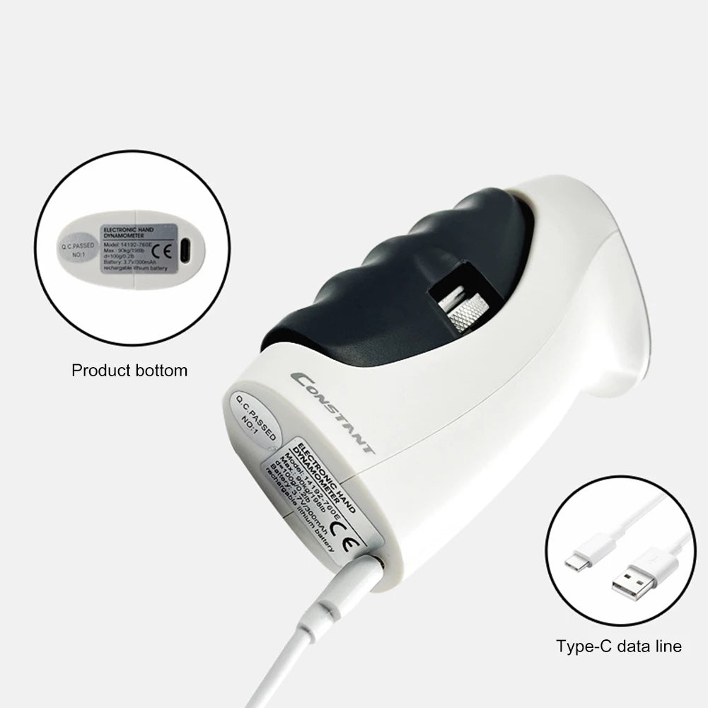 Electronic Grip Strength Trainer with Auto-Capturing LED Display for Injury Recovery